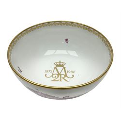 Royal Copenhagen, Margrethe 2nd Anniversary bowl 1972-1982, limited edition 1826/2000, D24cm