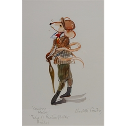  'Johnny Town-Mouse' and 'Country Mouse' -  'Tales of Beatrix Potter Ballet', pair watercolours signed and titled in pencil by Charlotte Audrey Fawley (British 1934-) 27cm x 18cm (2)  