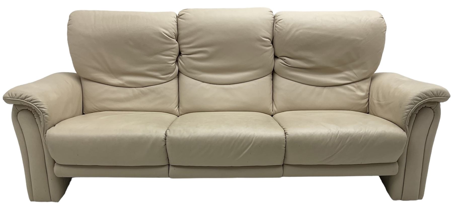 Himolla - three seat sofa upholstered in cream leather