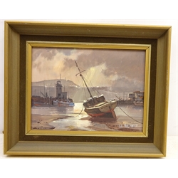  'Harbour Winter' - Scarborough, oil on canvas board signed by Don Micklethwaite (British 1936-) dated 1982 verso 18.5cm x 24.5cm  