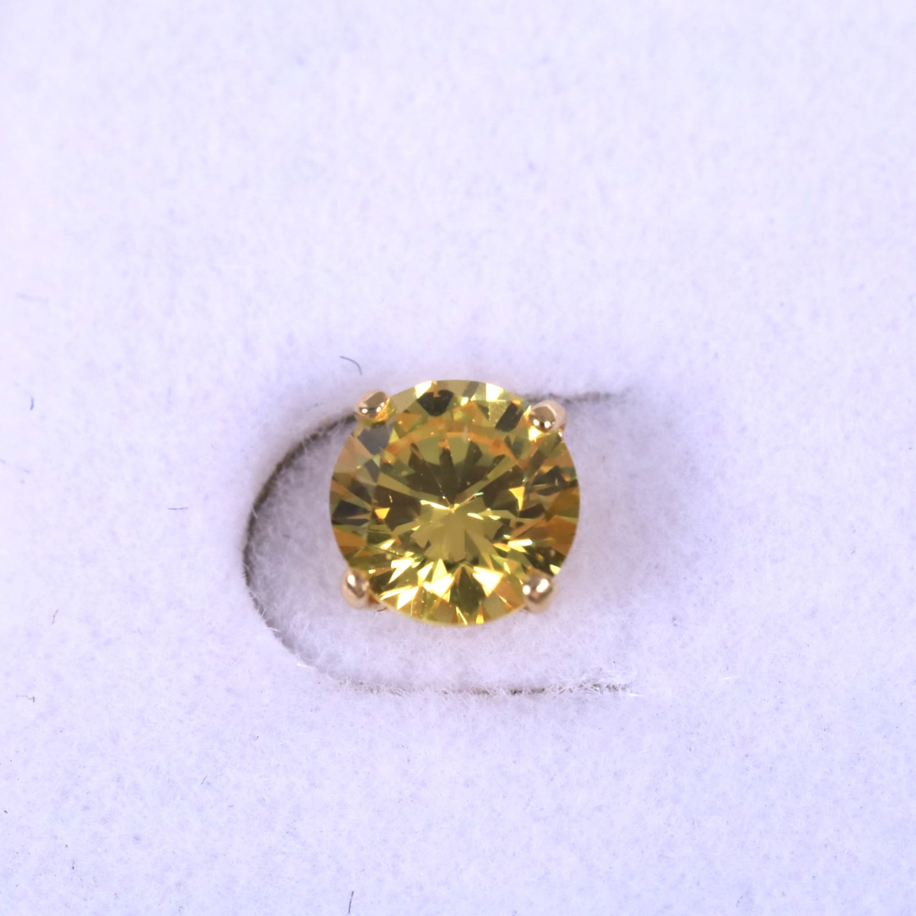 Pair of 9ct gold citrine stud earrings, boxed