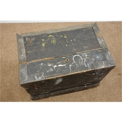  Edwardian metal tool box with three drawers, containing a selection of Vintage tools  