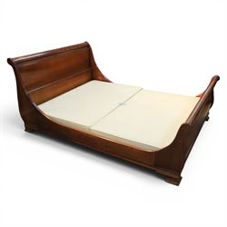 And So To Bed - 5' king size cherrywood sleigh bed, shaped scroll headboard and footboard ...