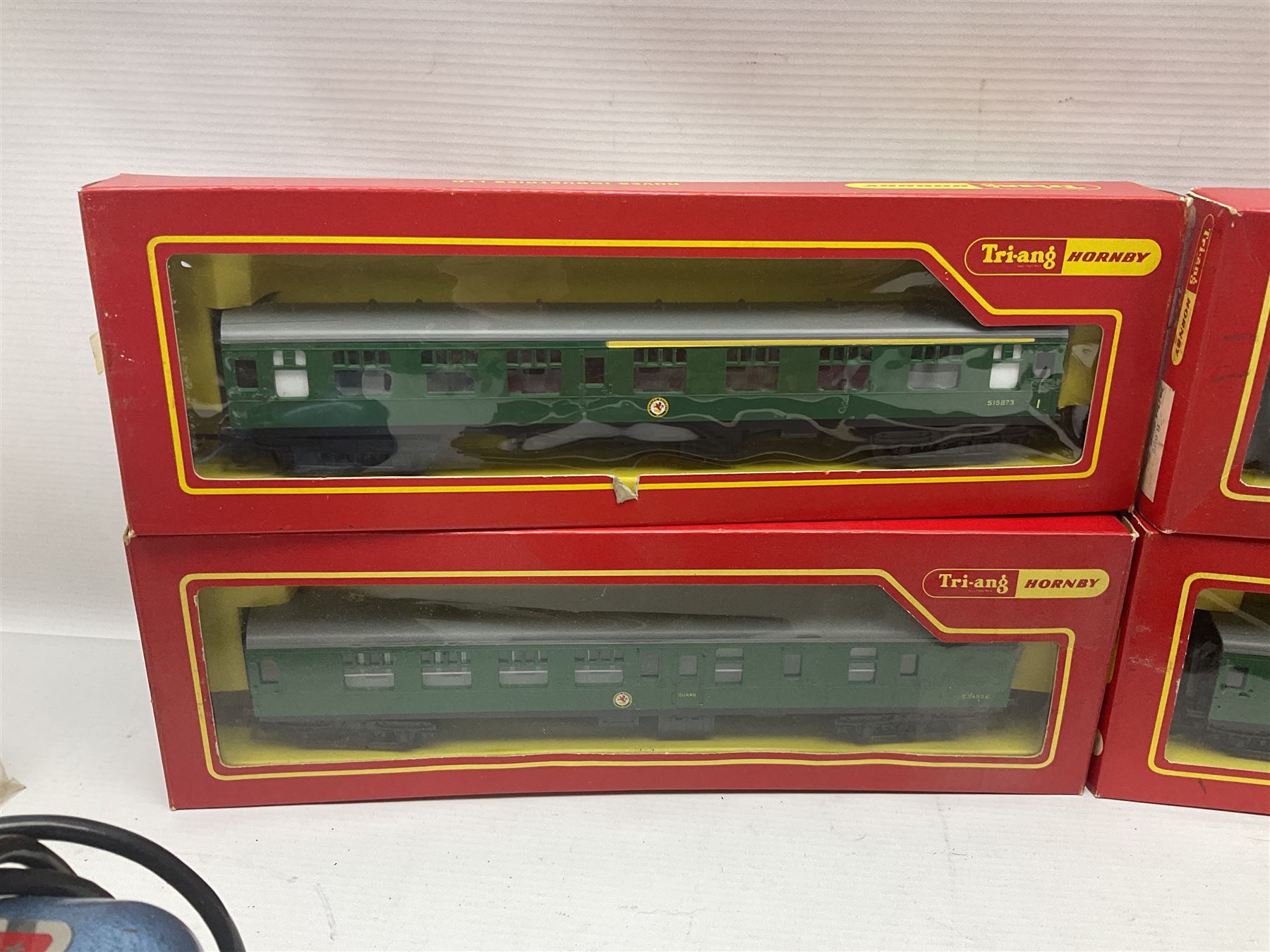 Tri-ang/Hornby '00' gauge - Princess Class 4-6-2 locomotive 'Princess Elizabeth' No.46201 with tender; Battle Space Turbo Car, boxed; four passenger coaches, buffet car, track cleaning car and eight wagons, all boxed; and various other accessories