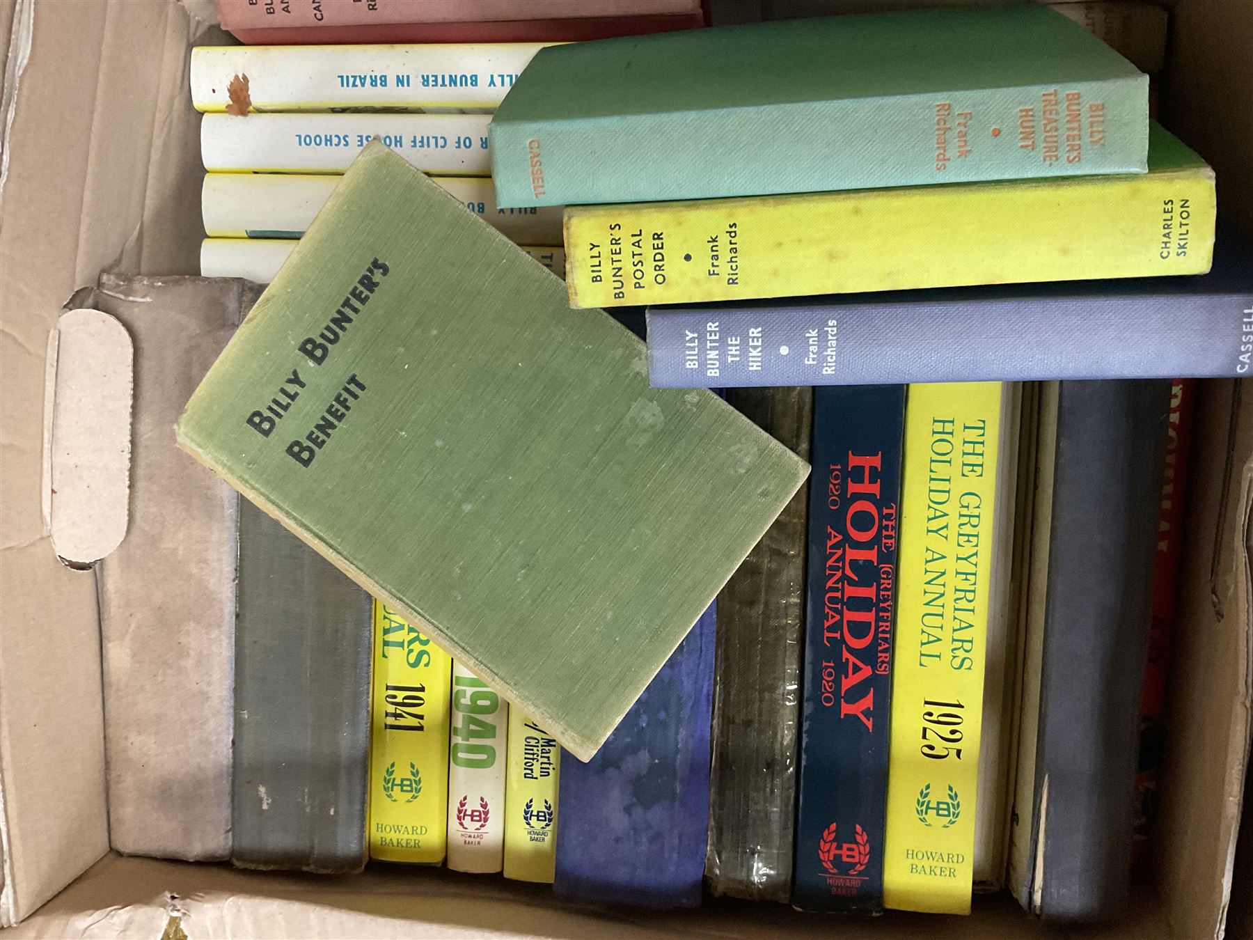 Collection of books and annuals, including Richmal Crompton; Just William and Frank Richards; Billy Bunter series,  Greyfriars' Holiday Annuals, etc, in seven boxes