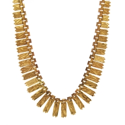  17ct gold Middle Eastern graduating fringe necklace   