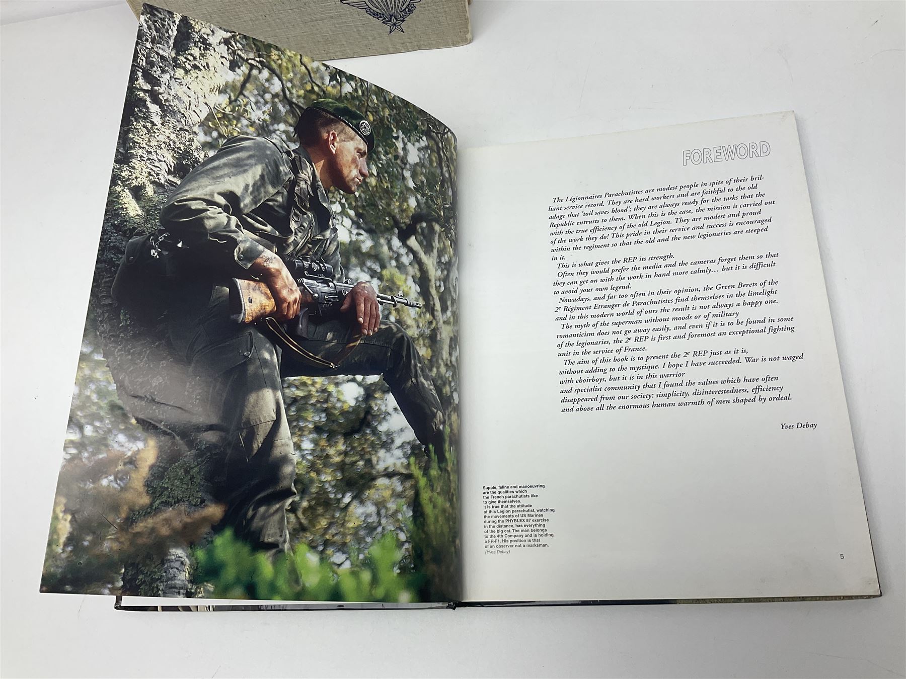 Seven military reference books - Histoire Mondiale Des Parachutistes; Yves Debay: French Foreign Legion  Paratroopers; Bragg & Turner: Parachute Wings; Barney White-Turner: Horse Guards; and three works on uniforms/standards (7)