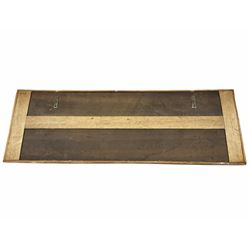 Ship builders half block pitch pine hull model upon mahogany backboard, bearing plaque 'Troll 1905', L103.5cm H35cm