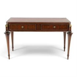 Mahogany cased canteen of Solingen cutlery, raised upon turned legs