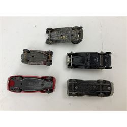 Dinky - sixteen unboxed and playworn/repainted early die-cast cars including French Peugeot 203, Hillman Minx No.154, Austin Taxi, Alvis, Frazer-Nash, Oldsmobile, Riley, Triumph, Lincoln Zephyr, Rover 75, Riley No.40a etc (16)