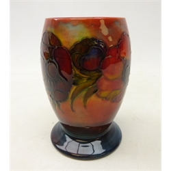  Moorcroft 'Flambe Anemone' pattern footed vase, H15cm  