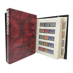 Stamps including various King George VI 12th May 1937 coronation, various 8th June 1946 Victory, various 1923-1948 Silver Wedding, Turks and Caicos Islands 'Raking Salt' mint marginal blocks of four etc, housed in two ring binder folders