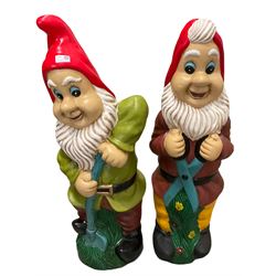 Two Linfoot garden gnomes, height approximately 90cm - THIS LOT IS TO BE COLLECTED BY APPOINTMENT FROM DUGGLEBY STORAGE, GREAT HILL, EASTFIELD, SCARBOROUGH, YO11 3TX