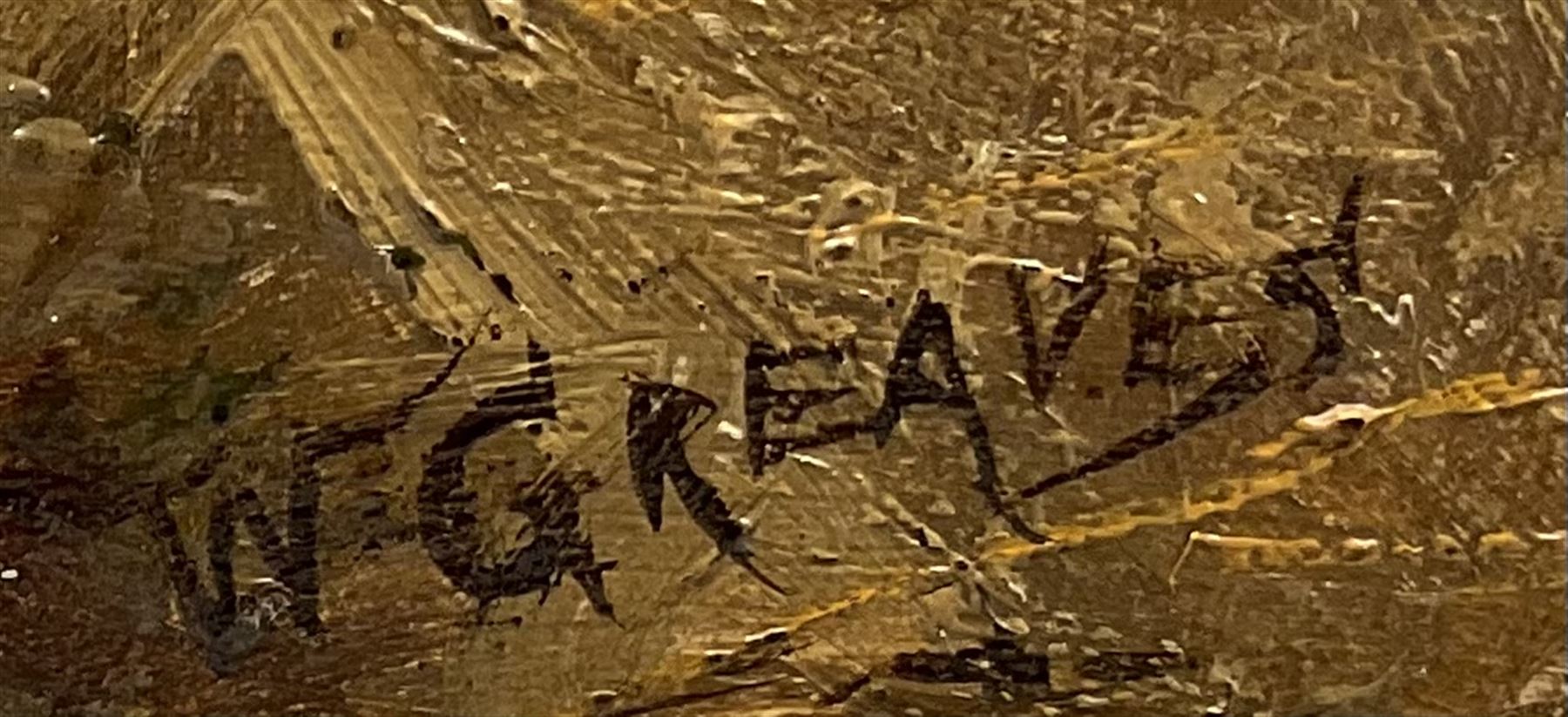 William Greaves (British 1852-1938): Farmer's Wife Feeding a Calf in Stable setting, oil on canvas signed 39cm x 59cm