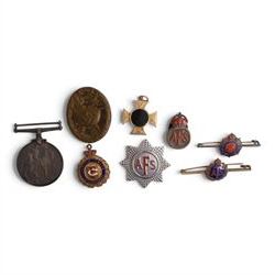 WWI British War medal, awarded to 48876 Pte S.Balme S. Wales Bord, together with WWII Germ...