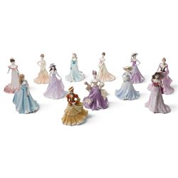 Twelve Coalport figures, comprising Special Occasion, Loveliest Jasmine, Emma, Celebration...
