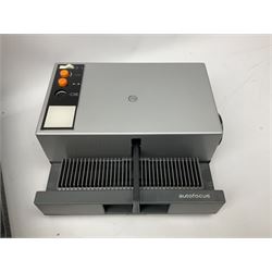 Cased Rollei projector together with a palar projector screen, autofocus slide projector and cenei scoper 360 