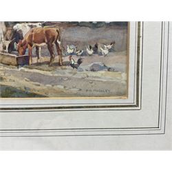 Frederick George Meekley (Carlisle 1896-1951): 'Scottish Scene' - Cattle in the Lane, watercolour signed 28cm x 35cm