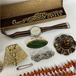 Tissot Seastar gold-plated quartz wristwatch, boxed with certificate dated 1985, four Stratton compacts Niers manual wind wristwatch, Ingersoll wristwatch and a collection of costume jewellery