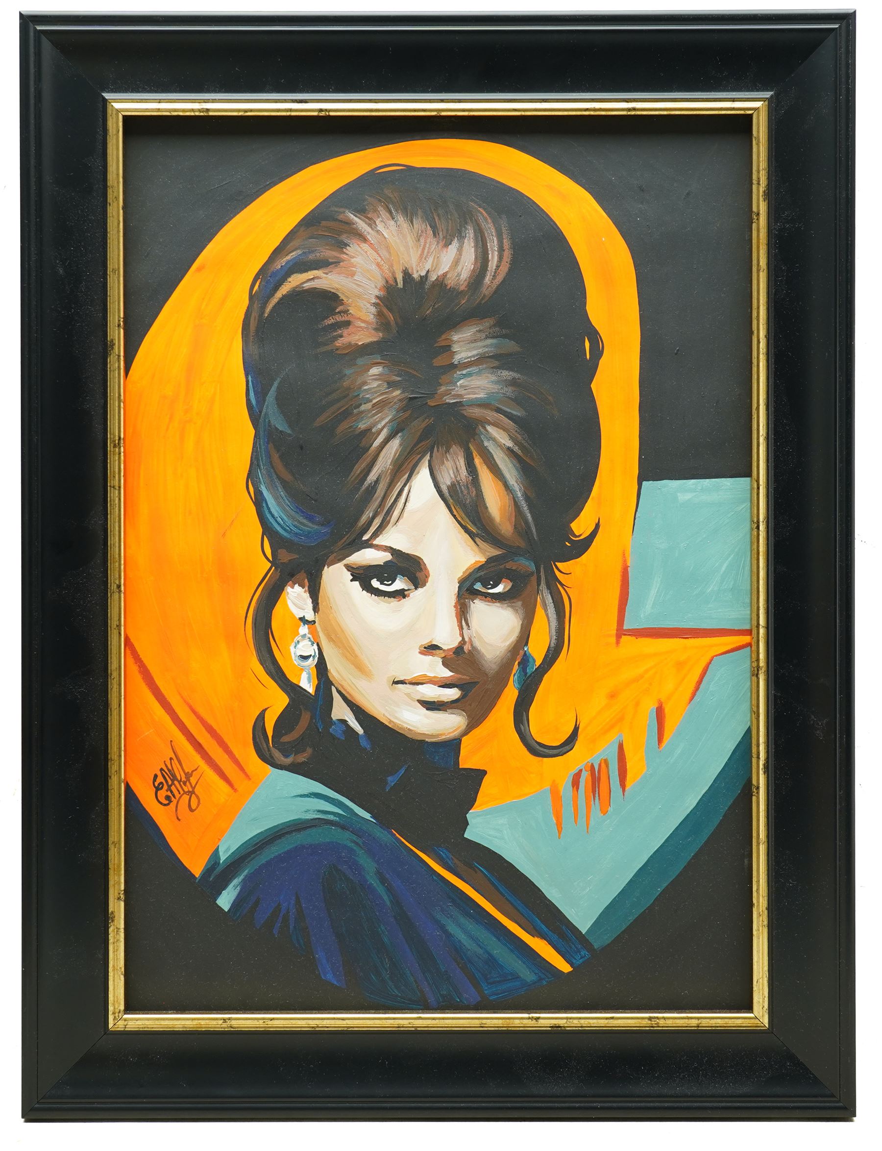 E A Chernenko (Ukrainian contemporary): Claudia Cardinale - Pop Art, acrylic on board signed, certificate of authenticity verso 41cm x 29cm