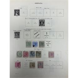Grenada Queen Victoria and later stamps, including 1861-79 one penny, six pence, one shilling, 1883 halfpenny to one shilling, King George V 1913 values to one shilling etc, housed on pages