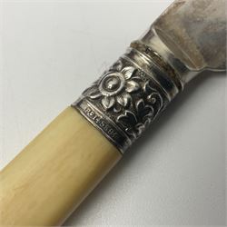 Canteen of cutlery by George Davis, Halifax, with silver ferrules 