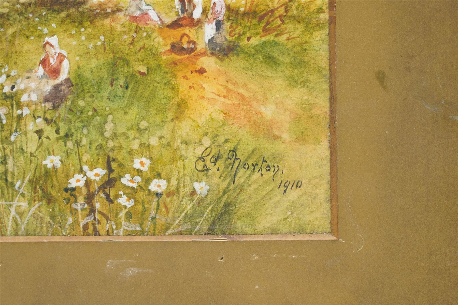 Fred Hines (British 1875-1928): Landscape with Thatched Cottage, oil on board signed; together with Ed Norton (British 19th/20th Century): ‘Poppy Land’, signed titled and dated max 19cm x 40cm (2) (one unframed)