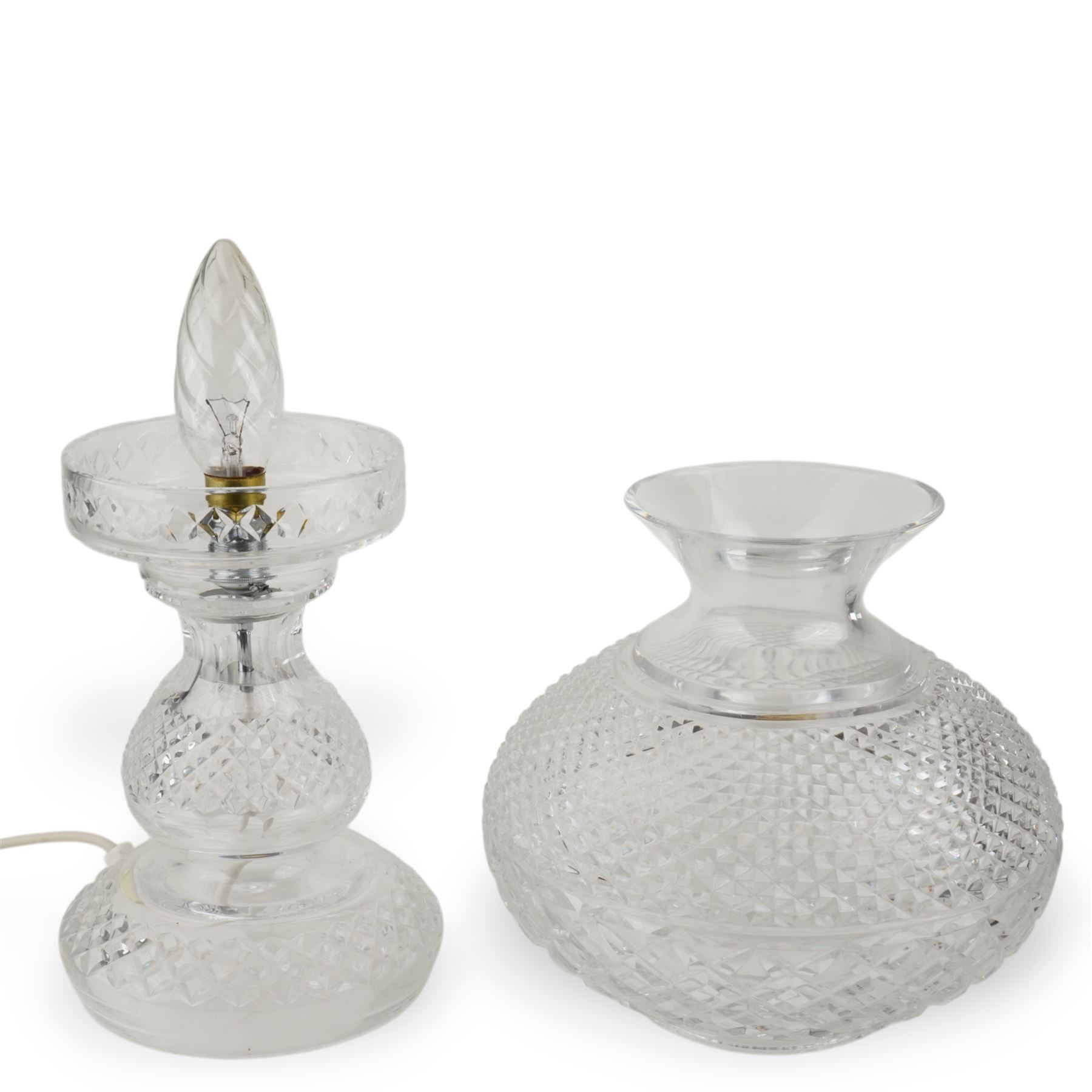  Waterford Inishmore pattern glass table lamp H48cm