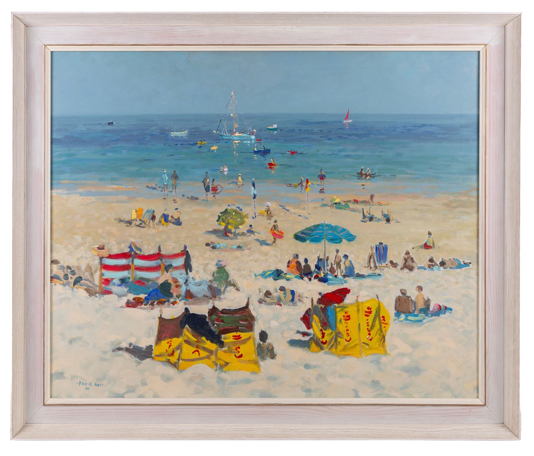 Douglas Hill (British 1953-): Porthminster Beach - Carbis Bay - St Ives, oil on canvas signed and dated '95, 60cm x 75cm