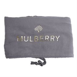 Mulberry - Zipped Bayswater handbag in grey calf leather, with contrasting white stitching, twin rolled leather top handles, crossover front straps with gold-tone Postman’s Lock fastening, zip top closure and gold-tone hardware, with original Mulberry dust bag