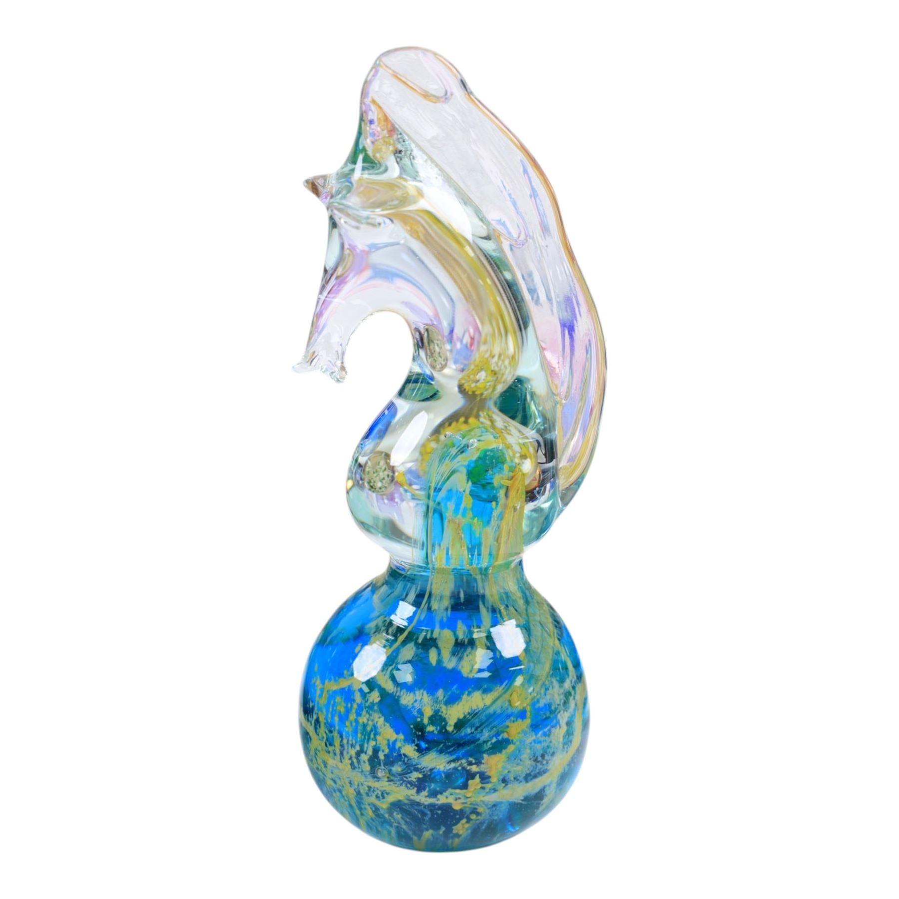 Caithness glass vases and paperweights, together with other coloured glass and glass animal figures