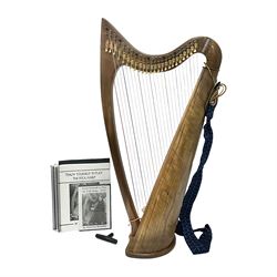 Contemporary 24 string Celtic or Irish Folk Harp with an Ash soundboard and 24 sharpening keys, with three music books, tutorial and DVD In a soft carrying case with tuning key 