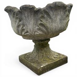 Cast stone ornate garden urn