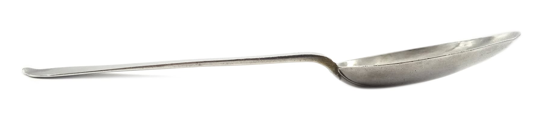 William III silver spoon, Dog-nose pattern, the reverse terminal engraved AG over WB, by Isaac Davenport, London 1698, approx 1.9oz