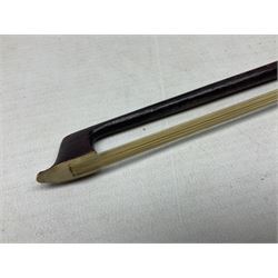 German trade violin c1900 the 36cm two-piece maple back impressed 'Stainer', maple ribs and spruce top, bears label 'Jacobis Stainer in Absam prope Oenipontum 17**' L59cm; in carrying case marked 'The Improved Dome' with bow