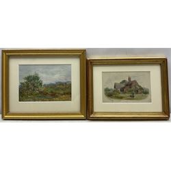 George Hodgson (British 1847-1921): Country Landscapes, two watercolours signed, dated 1898 and 1887, respectively, 12cm x 17cm and 10cm x 15cm (2) 
Notes: born in Nottingham, Hodgson lived in Grange-over-Sands and was a member of the Nottingham Society of Artists, acting as Vice-President 1908-1917. He exhibited many works at the Nottingham Castle Museum, the Royal Academy, Royal Birmingham Society of Artists, and Royal Society of British Artists.