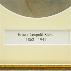 Ernest Leopold Sichel (British 1862-1941): Portrait of a Girl and Seated Nude, pastel and pencil sketch, the latter signed in pencil, the former attributed on mount max 18cm x 13cm (2)