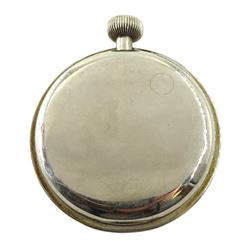 Early 20th century keyless lever, 15 jewels 8 days goliath pocket watch by Waltham Watch Co. No. 16630451, white enamel dial with Arabic numerals, case stamped 'Patented Mar 19'12' and numbered 1189 
