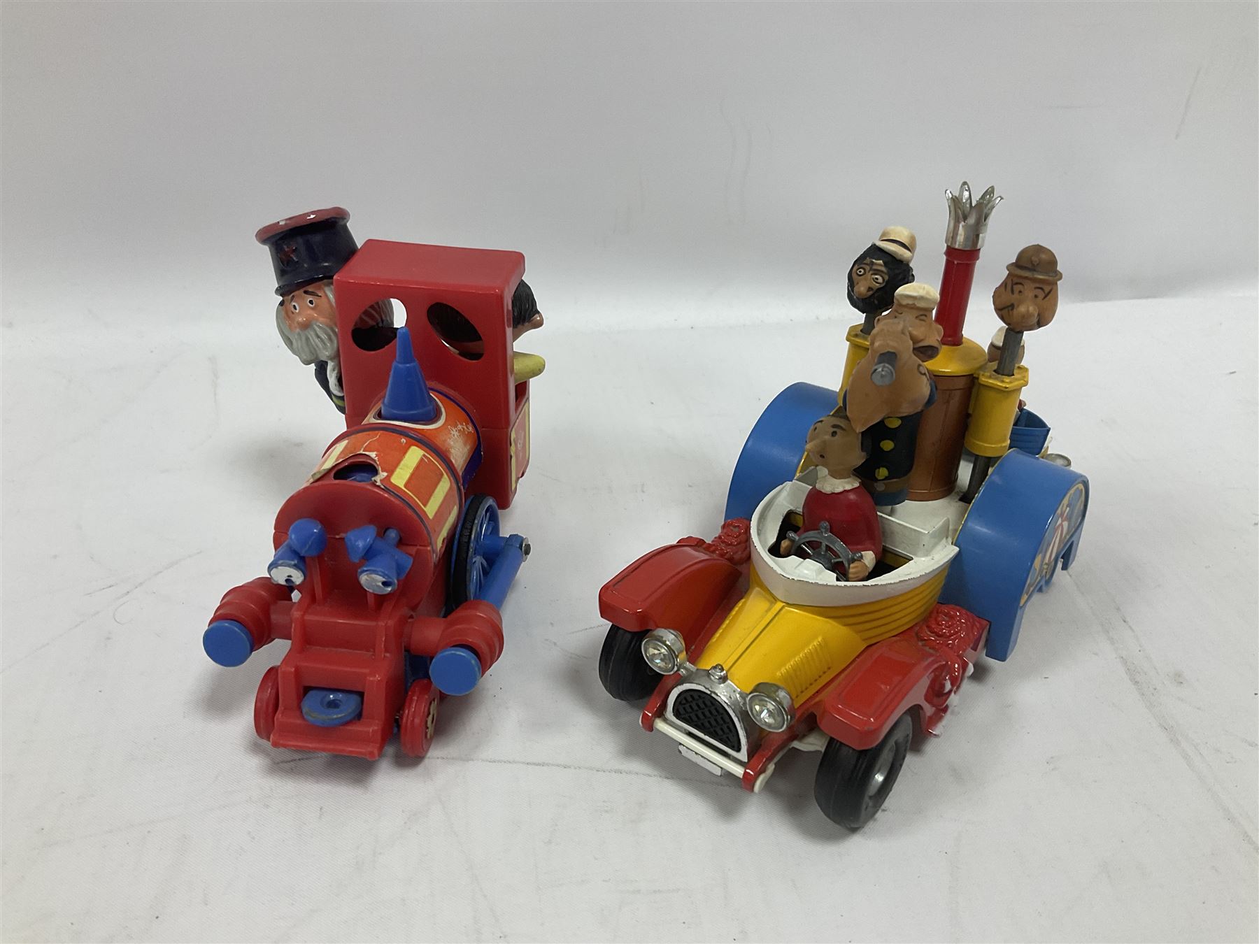 Corgi/Dinky - twelve unboxed and playworn TV/Film related die-cast models including Popeye Paddle Wagon; Dick Dastardly; Magic Roundabout; Muppets; Basil Brush; and Noddy (12)