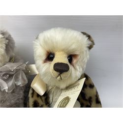 The Cotswold Bear Company - three limited edition teddy bears comprising ‘Lucas’ no. 1/1 H37cm and ‘Stonehenge’ no. 2/15 H39cm, both from the Back to the Wild Cub collection; and ‘Monsoon’ no. 3/10 H34cm from the Safari collection; all with original labels and purchase receipts (3) 
