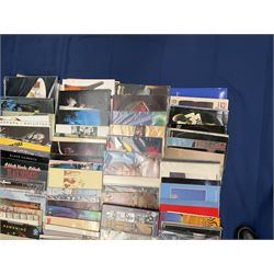 Quantity of vinyl records including Bob Dylan 'Bringing It All Back Home',  Hawk Wind 'The Xenon Codex', Black Sabbath 'Greatest Hits', 'Never Say Die!', 'Sabotage', 'Sabbath bloody Sabbath', 'Master of Reality', 'Heaven And Hell', Uriah Heep 'Firefly' and other music, approximately 110, in one box