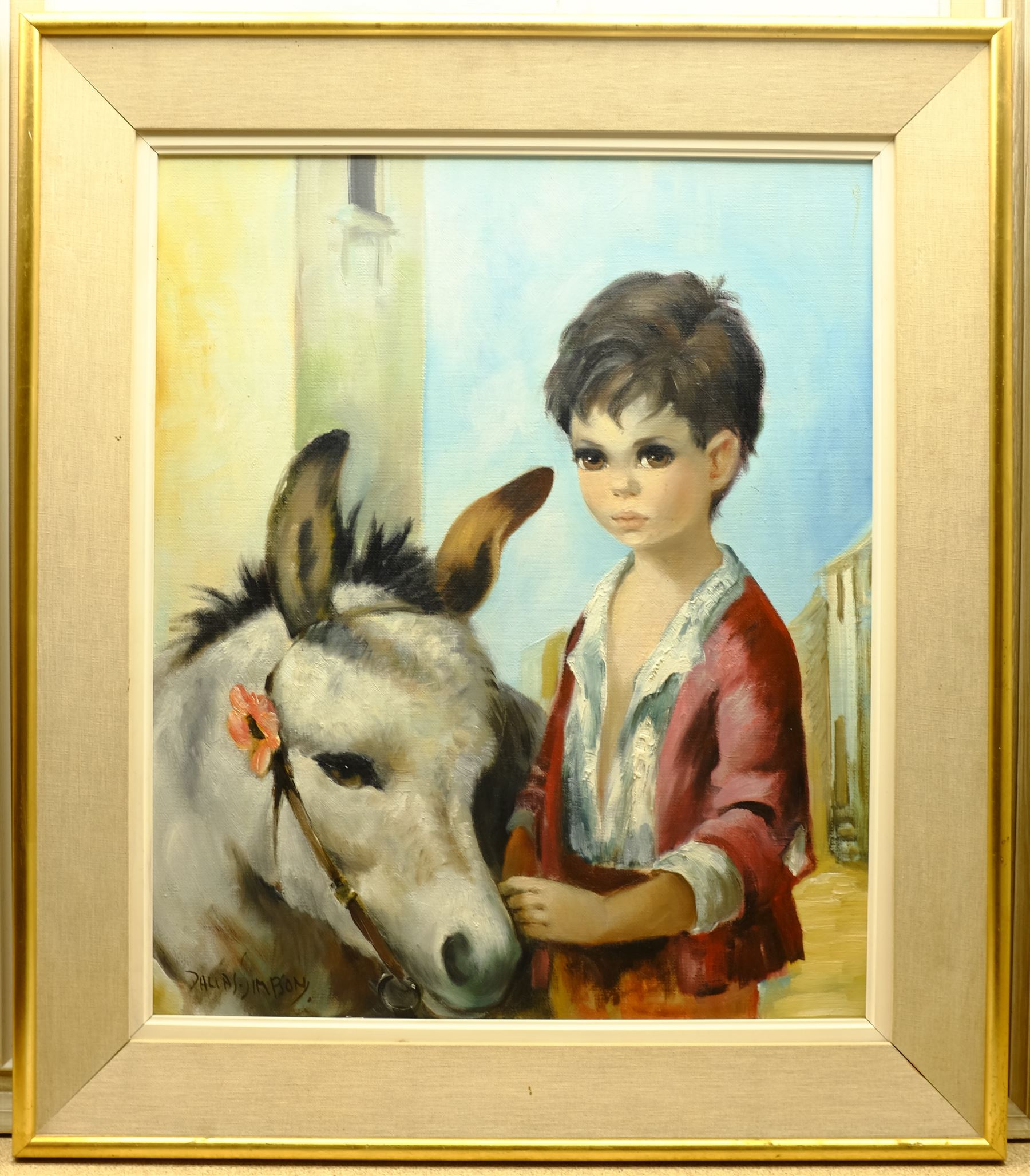 Audrey Dallas-Simpson (American 1925-1984): 'Pietro and Violet', oil on canvas signed 59cm x 49cm