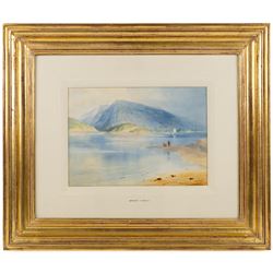 John Spence Ingall (Staithes Group 1850-1936): 'Devon Chalk', watercolour signed, titled verso 22cm x 31.5cm 
Provenance: exh. Frost & Reed, July 1949, label verso