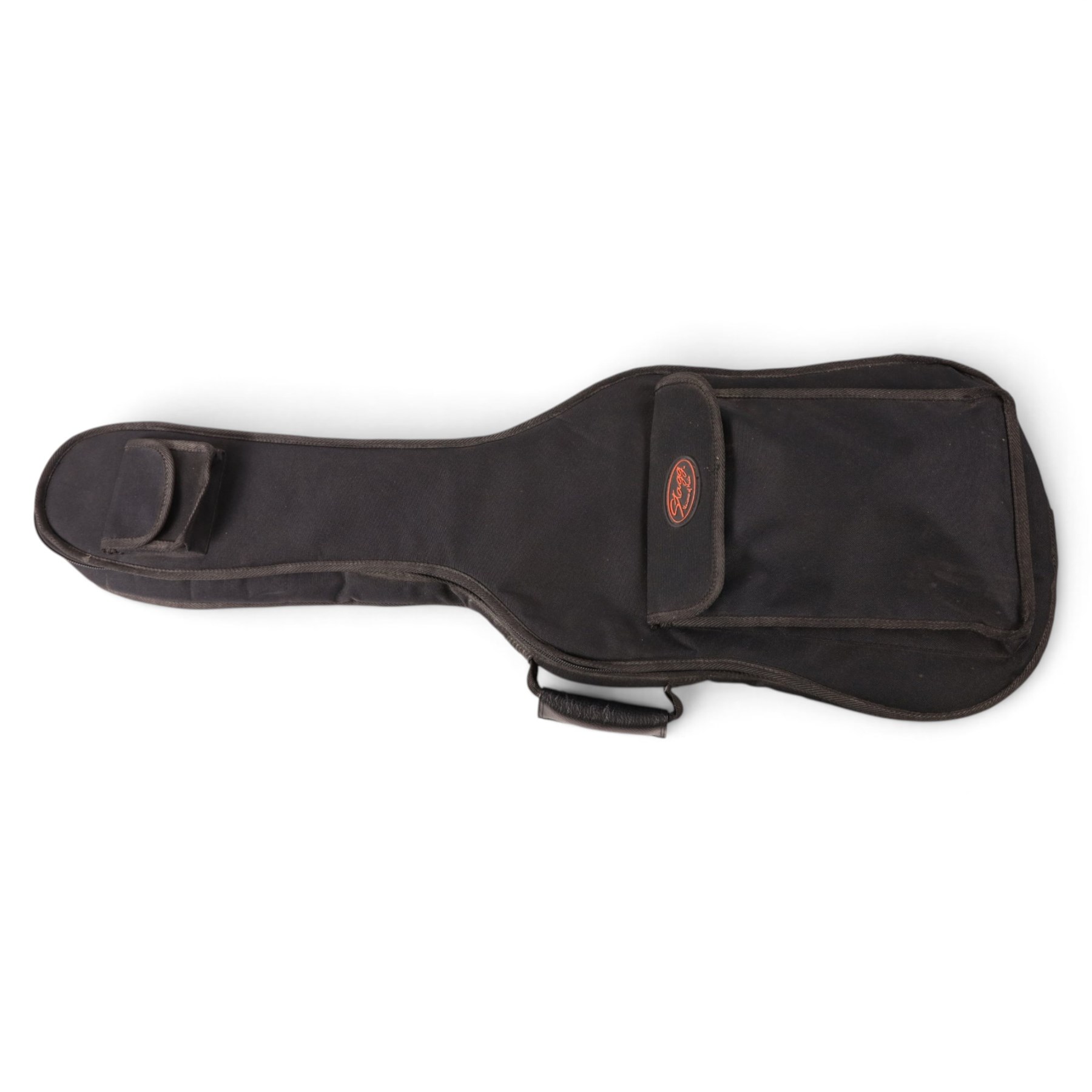 Burns Club Series Marquee electric guitar, serial no. 2070044, circa   early 2000s, black gloss body with marbled metallic blue scratch plate, in a Stagg soft case, guitar L99cm
