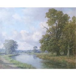 Walter Goodin (British 1907-1992): Yorkshire River Landscape, oil on board signed 59cm x 73cm