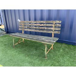 Metal and wood slatted garden bench  - THIS LOT IS TO BE COLLECTED BY APPOINTMENT FROM DUGGLEBY STORAGE, GREAT HILL, EASTFIELD, SCARBOROUGH, YO11 3TX