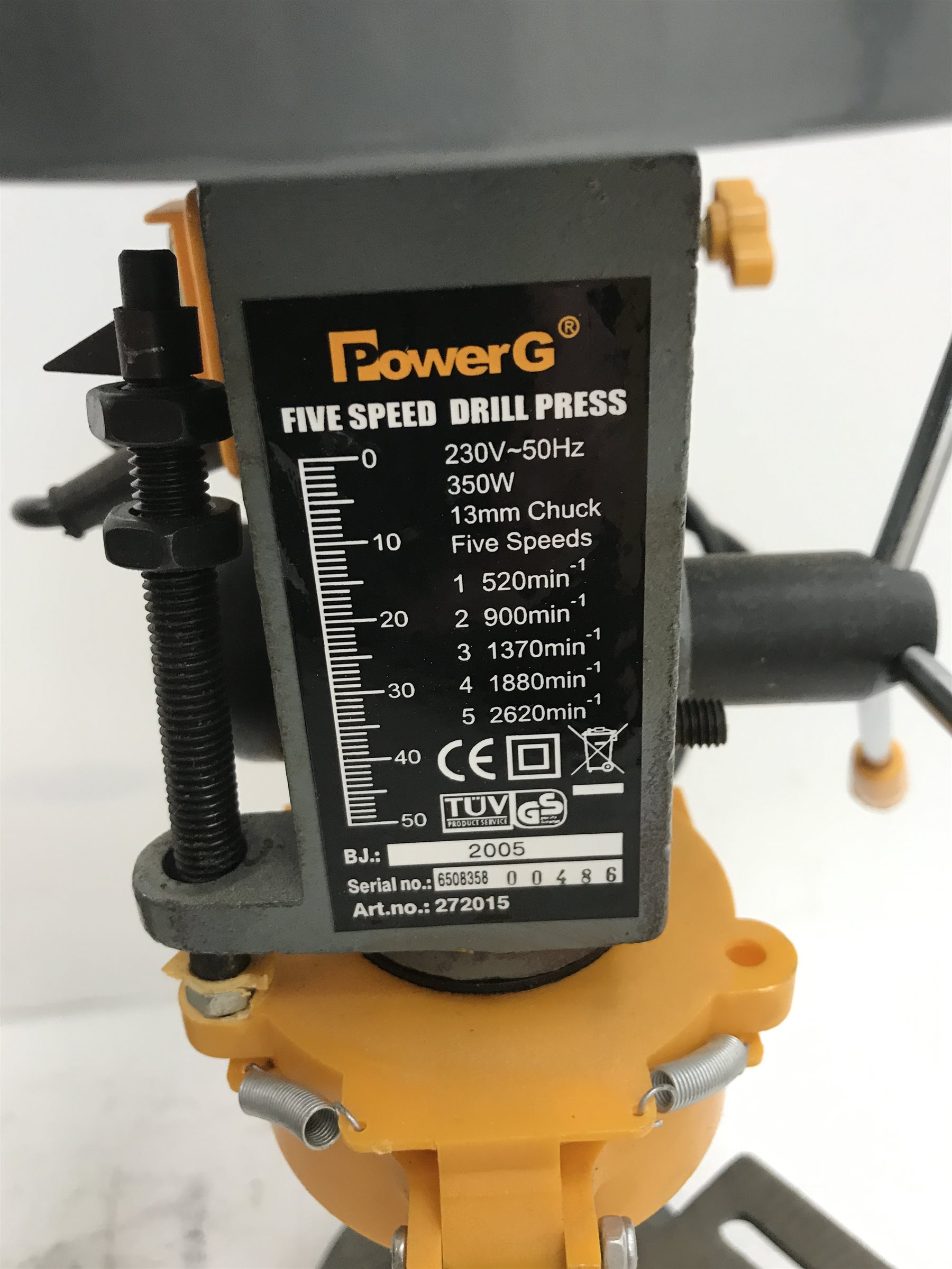 Power G five speed bench top pillar drill
