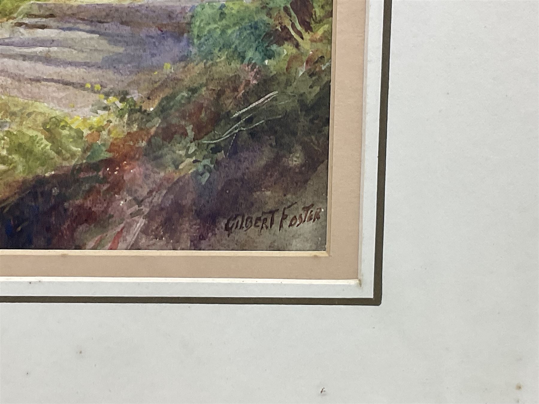 William Gilbert Foster (British 1855-1906): Shepherd and Flock above Runswick Bay, watercolour signed 25.5cm x 36.5cm 