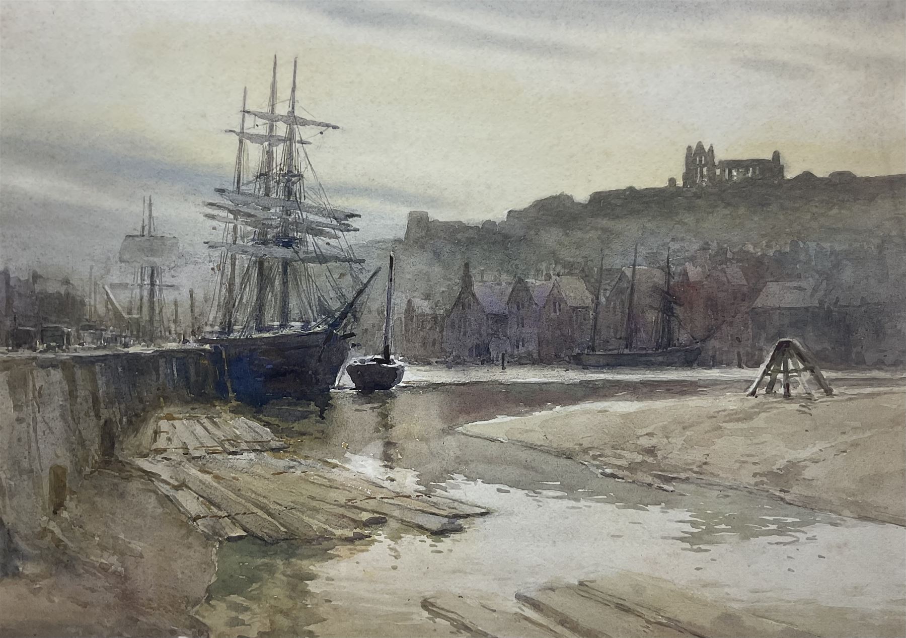 Harry Wanless (British c1872-1934): Sailing Vessels in Whitby Harbour, watercolour unsigned 34cm x 47cm
Provenance: direct from the artist's family, part of a collection never previously seen on the market