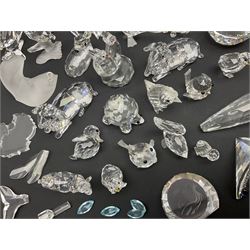 Swarovski Crystal animals, to include sheep, pigs, antelope, cockeral and hen, chicks, Pegasus, owls, giraffe, etc, together with Swarovski Crystal dancer, Isadora